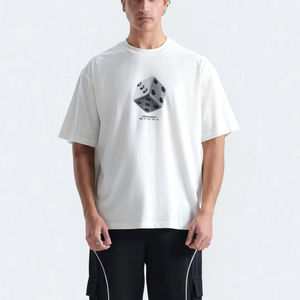 Camiseta Gráfica Oversize para Hombre, Estilo Urbano Holgado, Algodón, Hombro Caído, Impresión Personalizada, Venta al por Mayor - Product Image 1