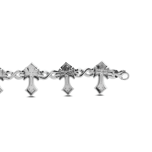 14K Solid Gold Hip Hop Engagement Wedding Iced Cross 6.2CT Lab Grown Diamond Cuban Link Statement <b>Bracelet</b> - Product Image 5