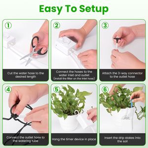 Kit Irrigazione Automatica Intelligente a Goccia Silenzioso 4W con 16 Punte a Goccia, Allarme Basso Livello Acqua e Batteria, Dispositivo Efficiente per l'Irrigazione delle Piante da Esterno - Product Image 5