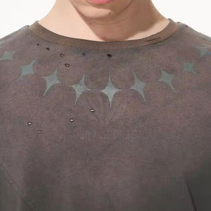 T-shirts imprimés délavés de haute qualité fabriqués au Pakistan, coupe ample, prix de gros, 100% coton, pour hommes - Product Image 6