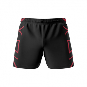 Shorts de sport unisexes bicolores blanc, rouge, bleu, taille élastique, 100 % polyester, respirant, toutes saisons, coupe classique - Product Image 3