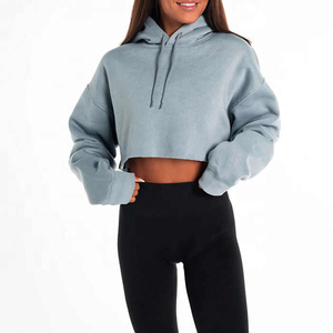 Women's Winter <b>Crop</b> <b>Top</b> Hoodie Long Sleeves Casual Eco-Friendly Quick Dry Customized OEM Service Women's <b>Crop</b> <b>Hoodies</b> - Product Image 3