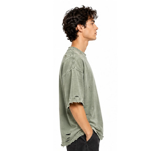 T-shirt surdimensionné pour homme 100 % coton, col rond, décontracté, vêtement de tous les jours, coupe ample et confortable, moderne et de qualité supérieure - Product Image 3