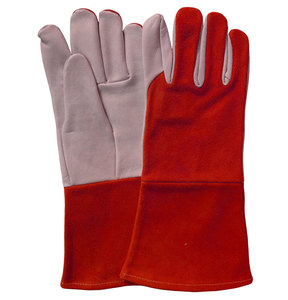 <b>Long</b> Sleeves Welding Safety Working Fireplace Welding <b>Gloves</b> Heat Resistance Waterproof Anti-Slip Silicone-free Powder-free - Product Image 1