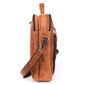 Best Quality Classic Leather <b>Laptop</b> Briefcase Shoulder Bag Zipper Closure Protective Design for Business Travel From India - Product Image 5