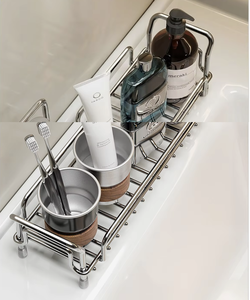 Estante de Baño de Acero Inoxidable 304, Resistente a la Humedad, para Grifo, Cepillos de Dientes, Cosméticos, con Drenaje - Product Image 2