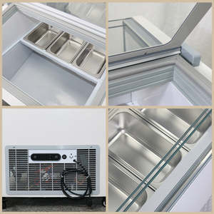 Congelador Comercial para Helados, Vitrina de Gelato de 6 Recipientes con Tapa de Vidrio de Descongelación Automática, Control Digital de Temperatura, Ruedas Móviles - Product Image 6