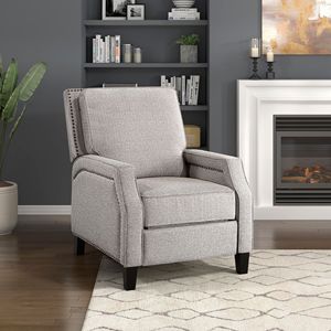 Poltrona Reclinabile in Tessuto Chenille Stile Transizionale con Cuscino Singolo, Moderna per Soggiorno, Recliner Push-Back - Product Image 2
