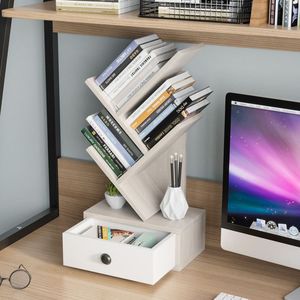 Libreria a 5 Ripiani con Cassetto, Elegante Libreria da Terra con Soluzione Pratica di Archiviazione - Product Image 5