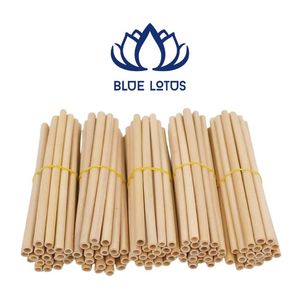 Pailles à boire jetables en papier de bambou bio Blue Lotus Lucy, écologiques, biodégradables, avec logo personnalisé, pour hôtels - Vente chaude - Product Image 1