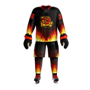 Uniforme de hockey sur glace pour hommes sur mesure, de haute qualité, respirant, coupe-vent, écologique, séchage rapide, tissu 100% polyester - Product Image 1