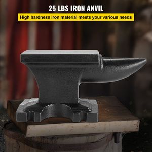 Incudine in ghisa da 25 libbre con corno singolo, base stabile da 6,8 x 3,5 pollici, elevata durezza, corno robusto, 11 kg, materiale in acciaio - Product Image 2