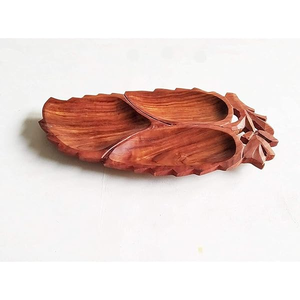 Wood Dry Fruit Tray Wood Decorative Tray Luxury Plates Set Snack Tea <b>Coffee</b> Serving Party Tray Wood Dry Fruits Platter - Product Image 1