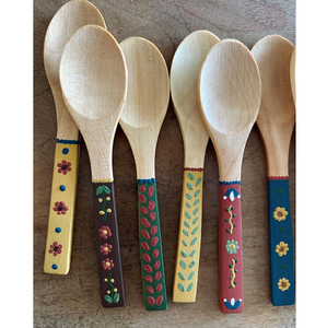 Nouvelles cuillères à salade ou cuillères à service en bois émaillé à long manche, pour la maison ou la restauration - Product Image 6