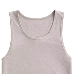 Camiseta sin Mangas Gris Básica para Hombre, Estilo Casual, de Algodón Suave, Ligera, para Verano, Personalizable OEM - Product Image 3