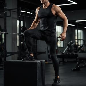 Men's Quick Dry Compression High Quality Training Athletic Soft Comfortable Leggings Workout Customized Printed Skinny Leggings - Product Image 3