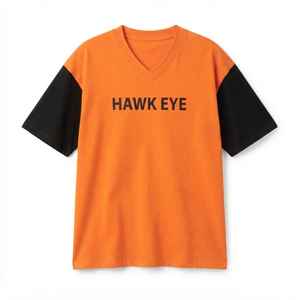 <b>Women's</b> <b>Orange</b> V-Neck Oversized T-Shirt Short Sleeve Cotton Jersey Loose Fit Logo Print Spring Summer Casual <b>Top</b> - Product Image 6