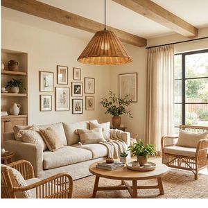 <span class=keywords><strong>Paralume</strong></span> in rattan fatto a mano, lampada a soffitto intrecciata per interni di resort e caffè, produttore OEM dal Vietnam - Product Image 3