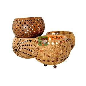Pantalla de Lámpara de Cáscara de Coco de Primera Calidad, Pulida a Mano, Resistente al Calor, Patrones Personalizados, 1 unidad/caja, Suministro Directo de Fábrica en Vietnam - Product Image 1