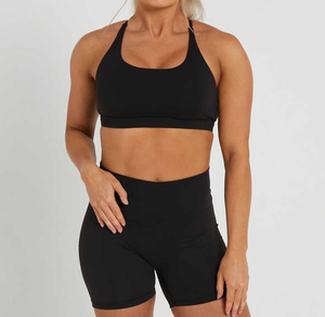 Ensemble de yoga respirant et sans coutures populaire pour femmes : haut court dos nageur et legging, haut court dos nu pour l'entraînement et la gym, 2 pièces - Product Image 1