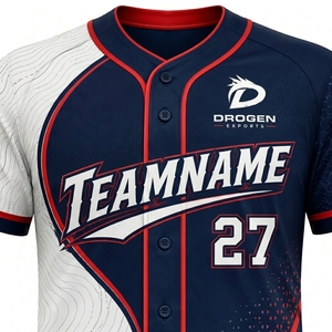 Maillot de baseball personnalisé pour homme, logo imprimé sur le devant, nom et numéro de l'équipe, 100% coton, séchage rapide, chemise de sport, cadeau pour les fans - Product Image 3