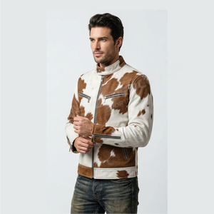 Blousons Bomber en Cuir Véritable de Vache pour Hommes, Fermeture Éclair, Décontractés, Tannés, Printemps-Été, Sur Mesure, Grandes Tailles, Veste Tendance - Product Image 3