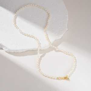 Dainty Freshwater Pearl Necklace 925 Sterling Silver 14K Gold Plated Clasp Choker Elegant Minimalist Jewelry Women - Product Image 4