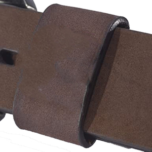 Ceinture en cuir de vachette marron décontractée pour homme avec boucle rectangulaire argentée, design solide - Product Image 5