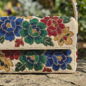 Handcrafted Embroidery Christmas Party Coin Purse for Women Colorful Traditional Needlework Cotton <b>Wallet</b> <b>Metal</b> Zipper Small - Product Image 2
