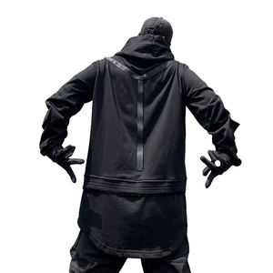Sweat-shirt Techwear pour homme, noir, streetwear, poche cargo tactique, style urbain, ninja, cyberpunk, hip hop, Harajuku, coupe ample - Product Image 4