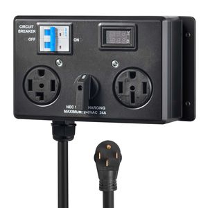 Interruttore Manuale per Ricarica EV NEMA 14-30P 14-30R 14-50R 24A Max 240V, Sdoppiatore di Alimentazione con Interruttore per Asciugatrice, Pronto per la Ricarica EV - Product Image 1