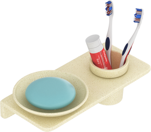 Grand porte-savon carré en verre avec support mural, accessoire de salle de bain, base en métal résistant à la rouille, plateau de rangement pour savon pour la baignoire - Product Image 2