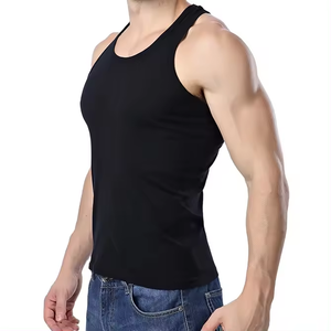 Custom Logo Organic Cotton Stringer Tank Top <b>Men</b> Bodybuilding Gym <b>Singlet</b> Running Muscle Workout Fitness Tank Top - Product Image 4