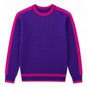 Men's <b>Red</b> <b>Wool</b>/Acrylic Anti-Pilling & Breathable Knitted Pullover Sweater Full Sleeve Winter Wear - Product Image 5