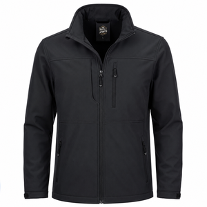 Veste de randonnée imperméable en toile d'hiver personnalisée avec logo, col montant, respirante, séchage rapide, fermeture éclair, pour homme - Product Image 1