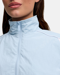 OEM Custom Contrast Windbreaker Waterproof Tracksuit Set Zipper Top <b>Jacket</b> Loose Pants <b>White</b> Line Piping <b>Men's</b> 100% Polyester - Product Image 6