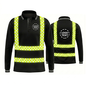 Camiseta Polo de Alta Visibilidad Reflectante e Impermeable con Patrón de Tartán Sillitoe, Manga Larga, Ropa de Trabajo de Seguridad - Product Image 2