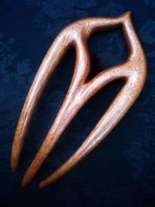 Horquillas de Madera con Diseño de Búho y Flor, Horquillas de Madera Natural de Dos Puntas para Moños de Cabello Grueso - Product Image 6