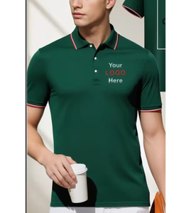 Men's Cotton Polo Shirt Short Sleeve Embroidered Logo Breathable Casual Knitted Solid Color Front Design - Product Image 5