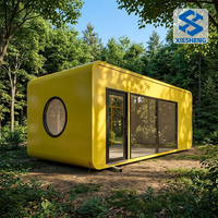 Cabane intelligente à énergie solaire, structure en aluminium, verre écologique, maison préfabriquée mobile moderne, mini-maison