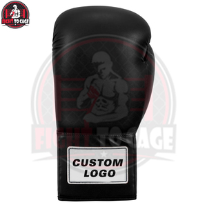 Guantes de Boxeo de Piel Sintética de 8oz, Diseño Negro Impreso, Producto Popular Personalizable, Último Estilo - Product Image 3