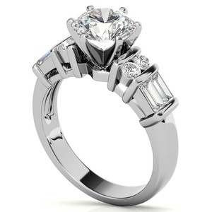 Round Cut Moissanite <b>Ring</b> 925 Sterling <b>Silver</b> White Gold Plated Luxury Classic <b>Solitaire</b> Engagement Wedding Promise Bridal <b>Ring</b> - Product Image 4