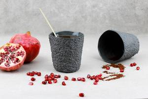 Taza de capuchino vintage de gres japonés hecha a mano con carbón vegetal por Universal Overseas - Product Image 6