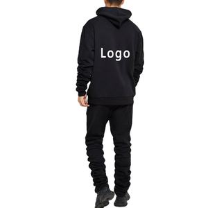 Chándal OEM ajustado con logotipo personalizado para hombre, ropa de gimnasio en Blanco polar de alta calidad, chándal para correr, conjunto de dos piezas, tela al por mayor - Product Image 2