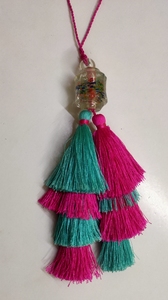 Colorful Tassel Fringe Decorative Hanging Ornament for <b>Car</b> <b>Mirror</b> 100% Polyester Multicolor Tassels with Beaded Top - Product Image 6