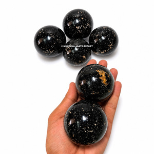 Esfera de Cristal de Turmalina Negra de Alta Calidad, Hecha a Mano por Muntaha, para Sanación y Feng Shui, Escultura Artística Coleccionable, Envío a Todo el Mundo - Product Image 4