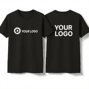 T-shirt 100% coton, coupe classique, léger, séchage rapide, respirant, uni, teinture unie, tricot, décoration de logo, décontracté d'été - Product Image 1