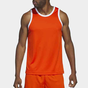 Maillot de basket sans manches pour homme, orange, coupe athlétique, couleur unie, évacuation de l'humidité, vêtements de sport toutes saisons - Product Image 4