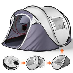Tenda Pop-up a Strato Singolo per 4 Persone, Impermeabile, Tenda Familiare Istantanea con Tettoia Frontale, Design ad Apertura Automatica - Product Image 1