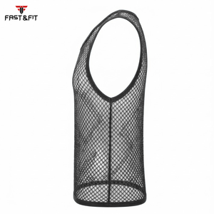Factory Price Breathable Quick Dry Eco-Friendly Plain Dyed Men Sports <b>Mesh</b> Sleeveless Tank <b>Top</b> Summer - Product Image 6